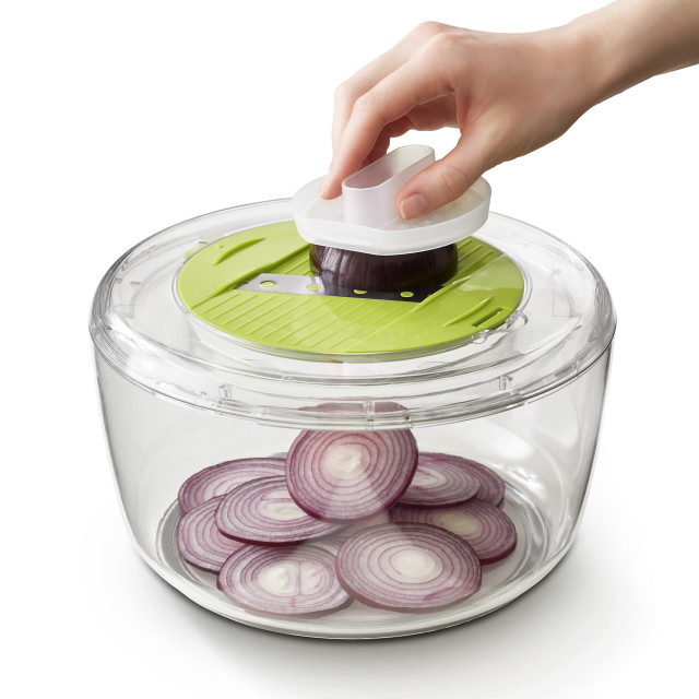 Joseph Joseph Multi-Prep 4-piece Salad Preparation Set Product Slicing Action Image