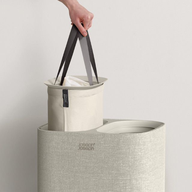 Joseph Joseph Tota 60L Laundry Separation Basket - Ecru removing the basket