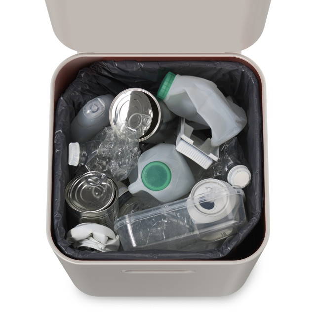 Joseph Joseph Totem Compact 40L Waste & Recycling Bin - Stone Product Top Down View
