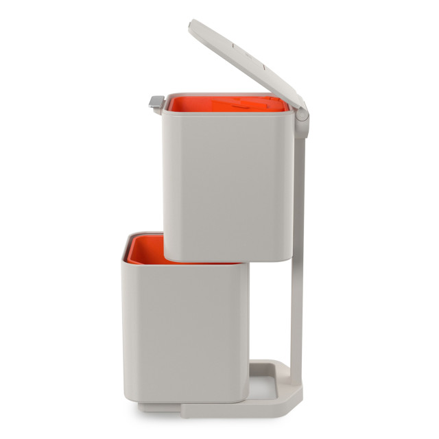 Joseph Joseph Totem Compact 40L Waste & Recycling Bin - Stone Product Side View