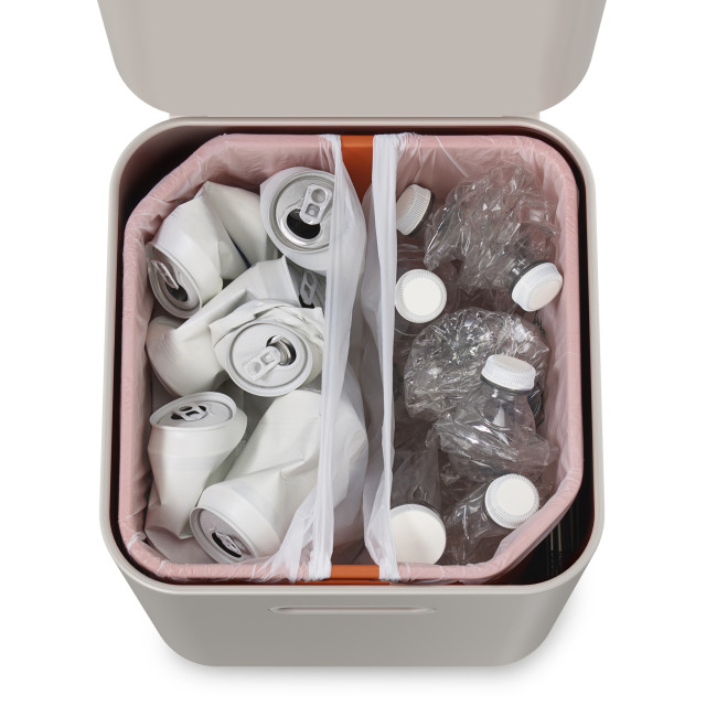 Joseph Joseph Totem Compact 40L Waste & Recycling Bin - Stone Product Top Down View