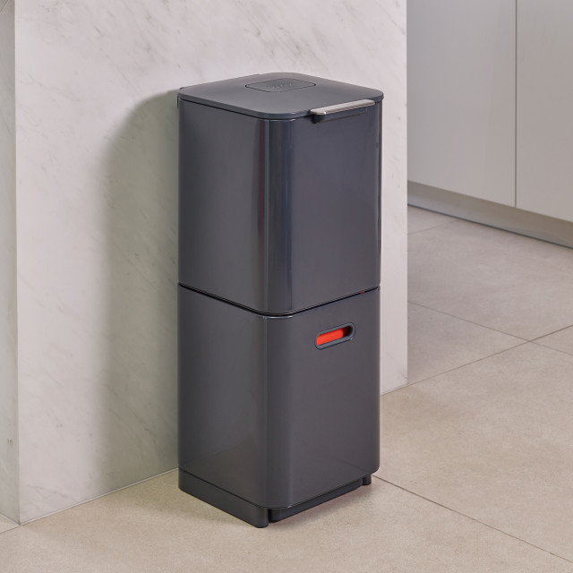 Joseph Joseph Totem Compact 40L Waste & Recycling Bin - Graphite Product Lifestyle Image