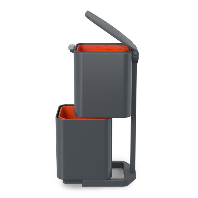 Joseph Joseph Totem Compact 40L Waste & Recycling Bin - Graphite Product Side View
