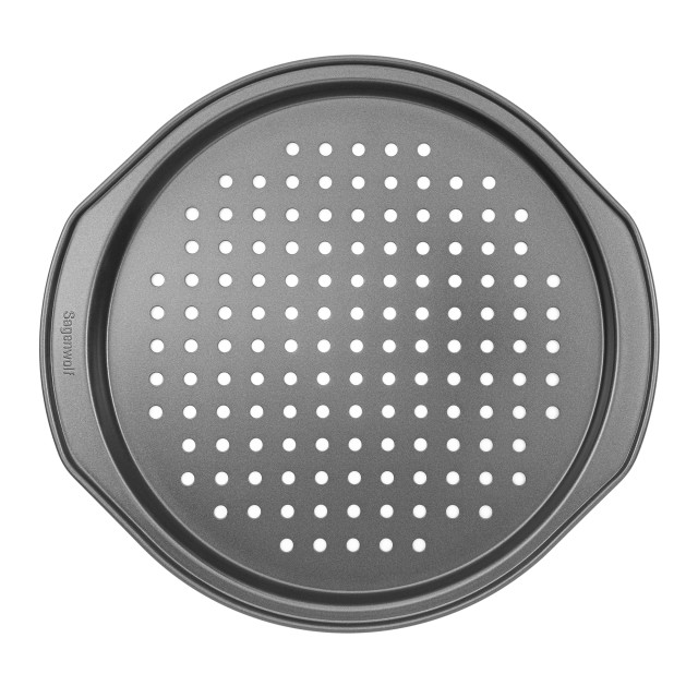 Sagenwolf Titanium Series Non-stick Perforated Pizza Pan Product Top Down Image
