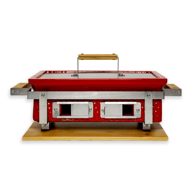 Grills of Japan Hibachi Table Grill - Red angle