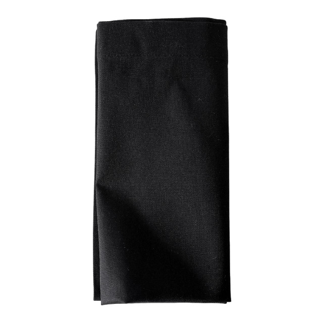 DSA 100% Cotton Wide Hem Napkins, Set of 6 - Black top view