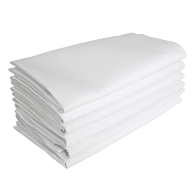 DSA 100% Cotton Wide Hem Napkins, Set of 6 - White