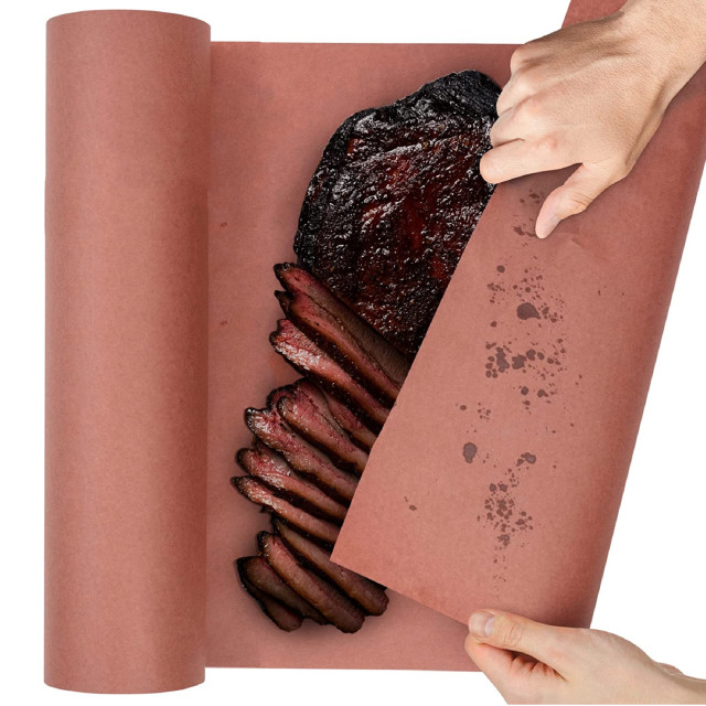 Bryco Pink Butcher Paper Roll, 53m - 60cm Wide covering the meat