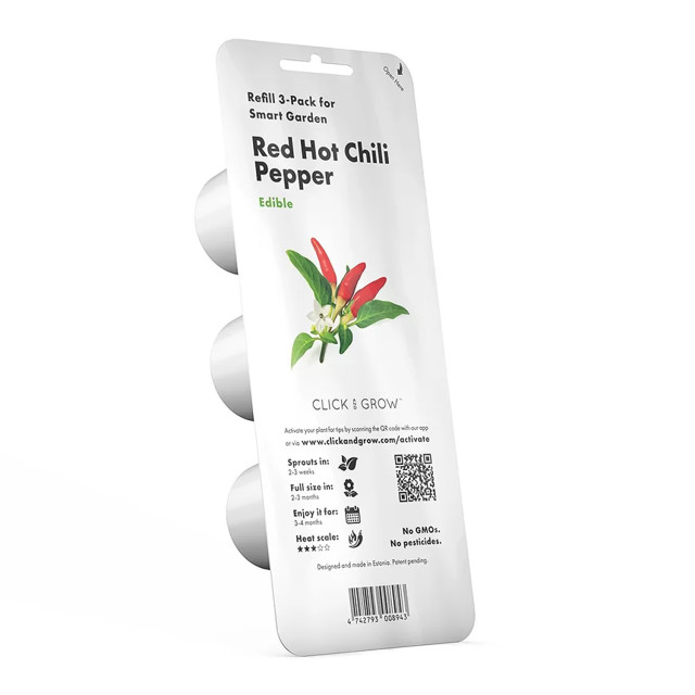 Click & Grow Red Hot Chili Pepper Seed Pod Refill for Smart Garden, Pack of 3