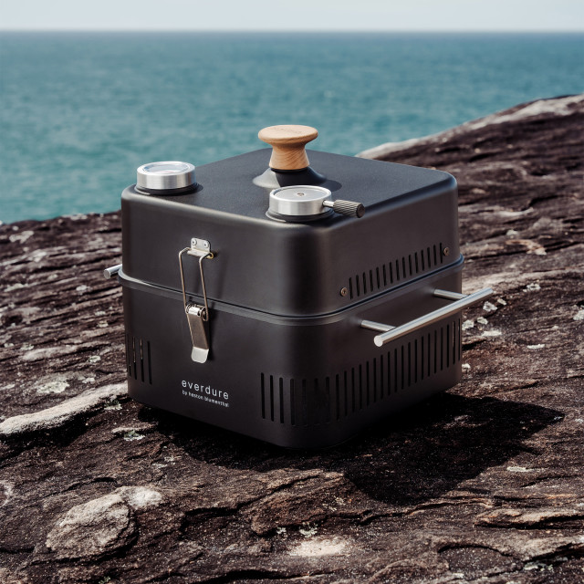 Everdure by Heston Blumenthal Cube360 Charcoal Portable Barbeque at an angle
