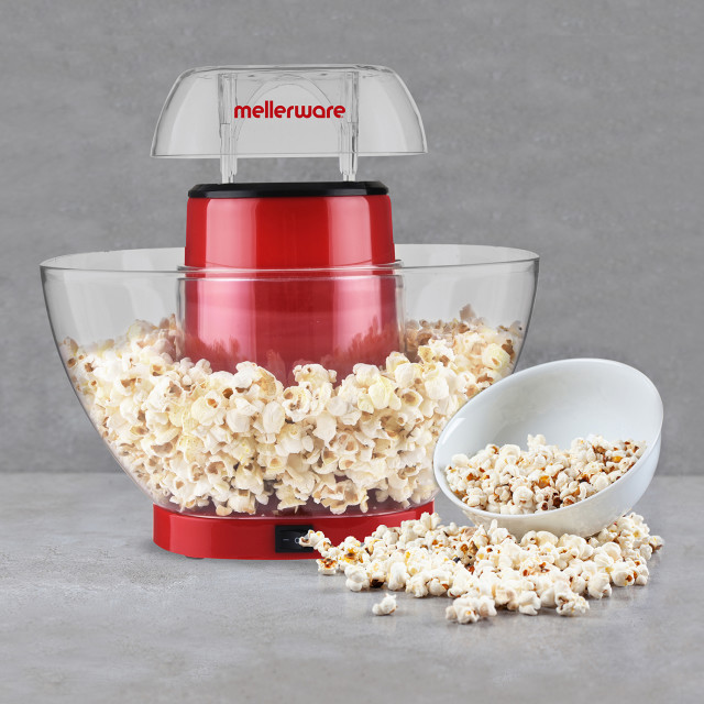 Mellerware Pop & Go Popcorn Maker, 4.5L with popcorn in a bowl