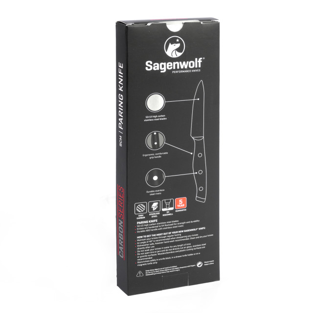 Sagenwolf Performance Paring Knife, 9cm Back Packaging