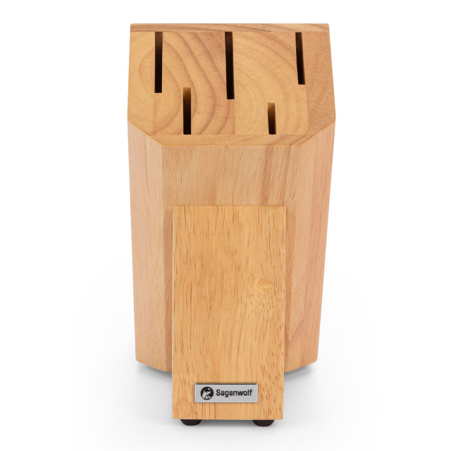 Sagenwolf Performance Rubber Wood Knife Block, 5 Slot