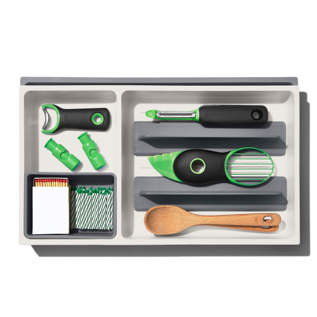 OXO Good Grips Expandable Kitchen Tool Organizer. with utensils