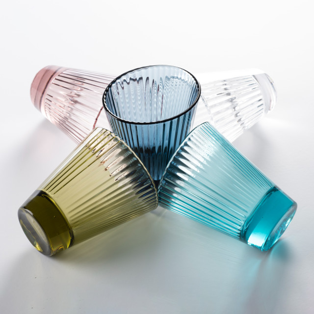 Olivia Oval Colour Infused Glasses, Set of 4 - Green and other colours
