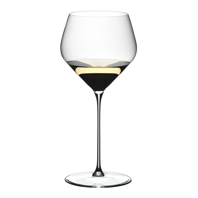 Riedel Veloce Chardonnay Glasses, Set of 2 with wine