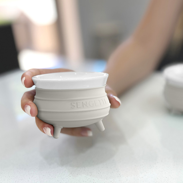 Sengetti Mini Potjie Pot, Set of 2 - Stone showing size