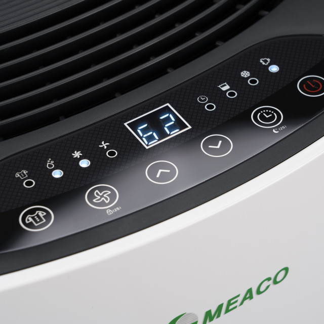 Meaco Dry ABC Range Compressor Dehumidifier, 20L detail of the control panel