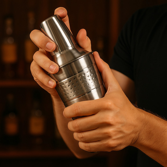 Bar Butler Hammered Cocktail Shaker, 550ml