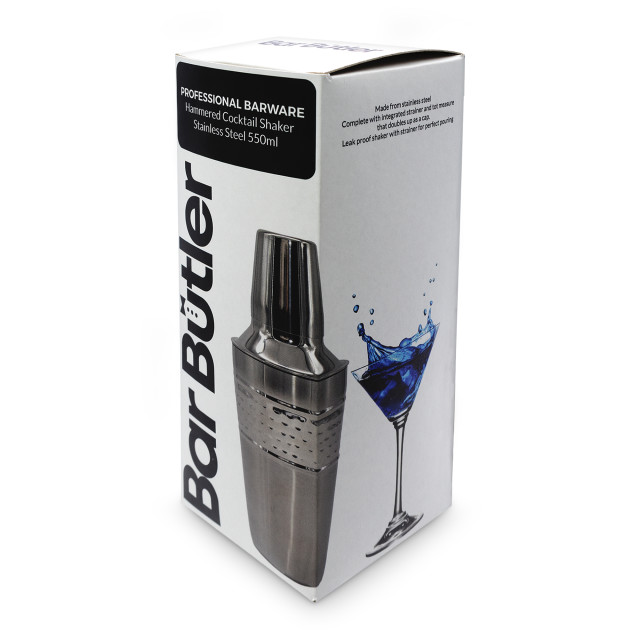 Bar Butler Hammered Cocktail Shaker, 550ml