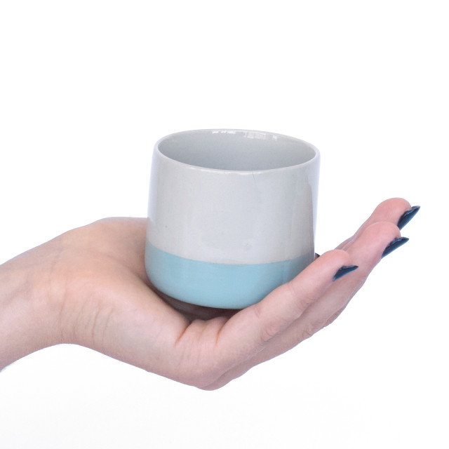 Ash Ceramics Cortado Tumbler, 145ml - Mint detail and size