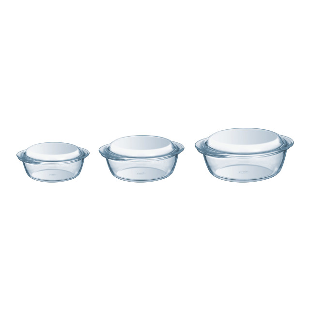 Pyrex Round Glass Casserole with Lid - 3L and other sizes