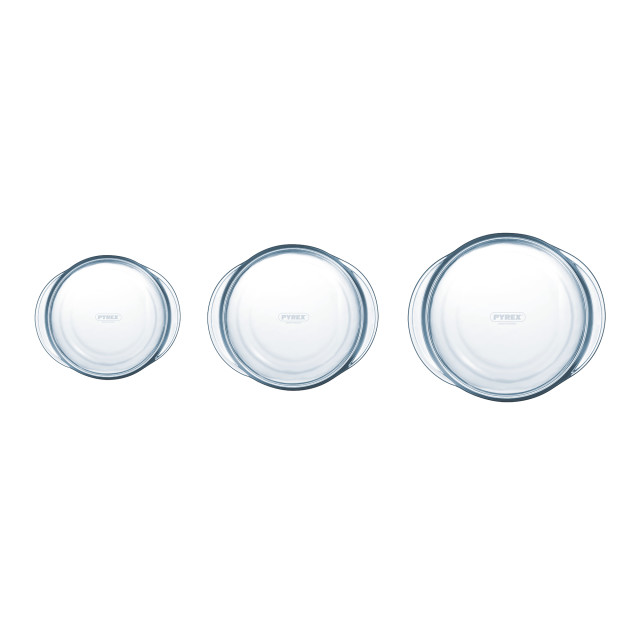 Pyrex Round Glass Casserole with Lid - 3L and other sizes top view