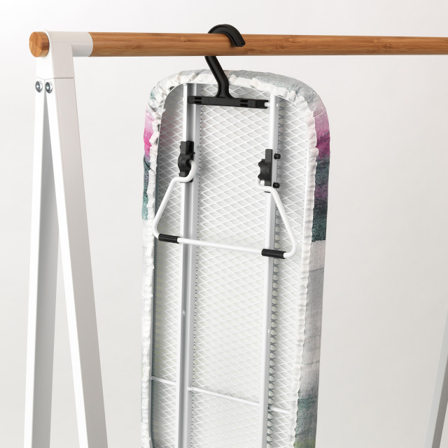 Brabantia Morning Breeze Table Top Ironing Board back view on the hanger