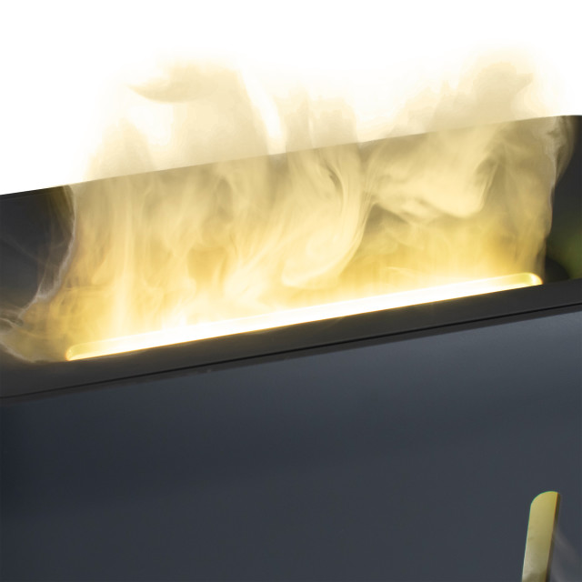 OCO Life Simulated Flame Aroma Diffuser with 2 10ml Oils, 240ml - Black detail of the multi-colour flame