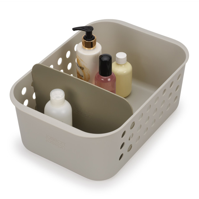 Joseph Joseph EasyStore Large Bathroom Storage Basket with products in the basket