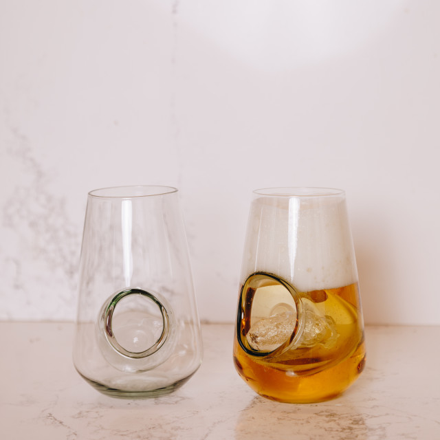 Ngwenya Glass The "Best Invention" Beer Cooler Tumbler - Set of 2 with beer