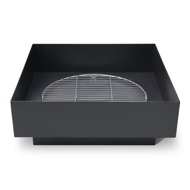 Sprung Outdoor Living Square Fire Pit with Lid with grid