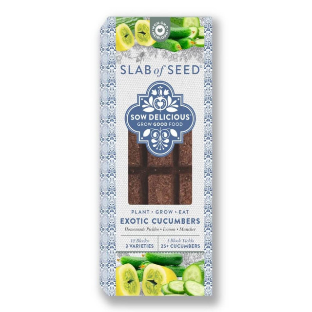 Sow Delicious Slab of Seed Exotic Cucumbers angle