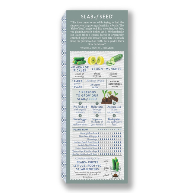 Sow Delicious Slab of Seed Exotic Cucumbers angle