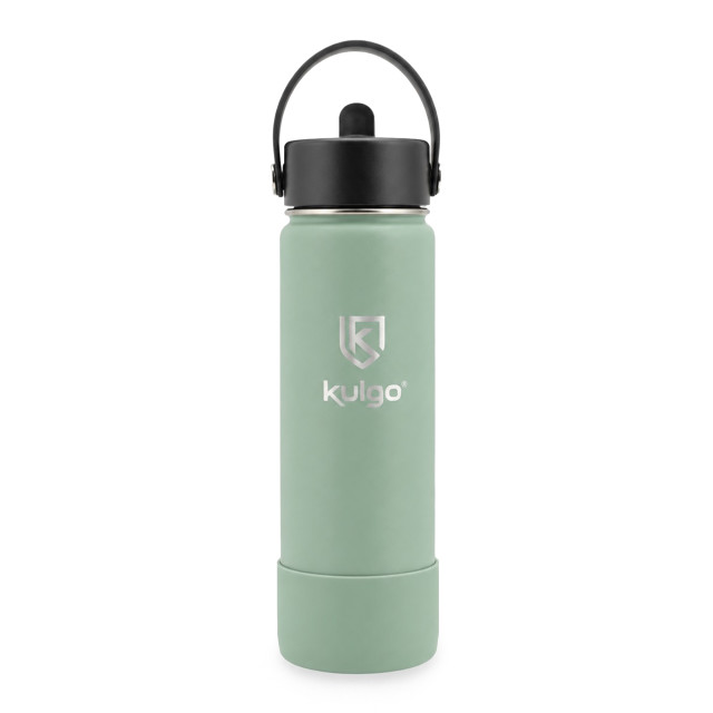 Kulgo Flask with Straw Cap, 700ml - Sage Green