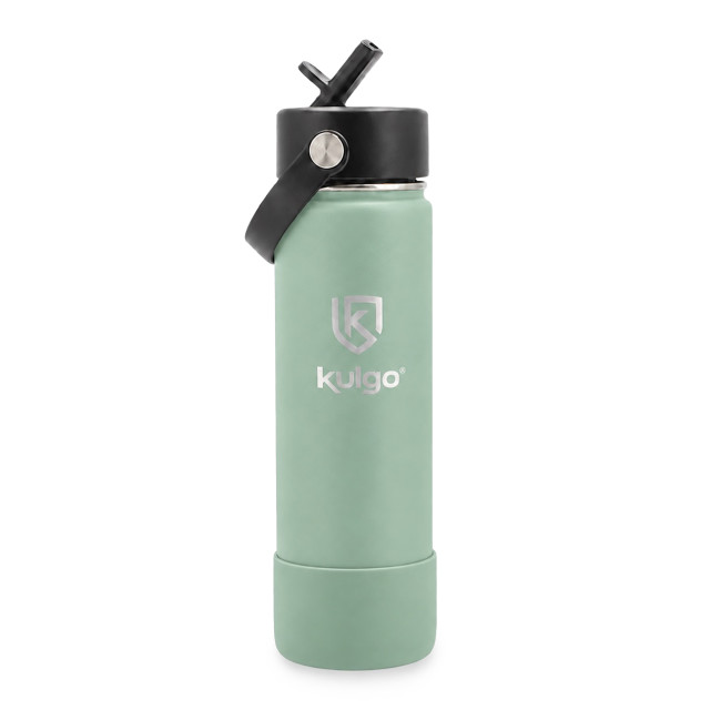Kulgo Flask with Straw Cap, 700ml - Sage Green