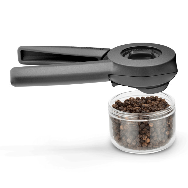Dreamfarm Ortwo Lite Spice or Pepper Mill and Jar Set open