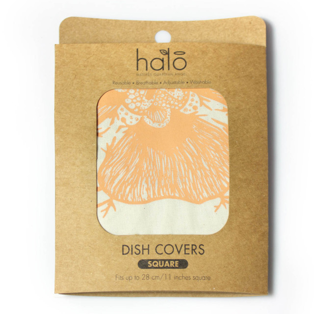 Halo Dish Covers Square Dish Cover, 28cm - Peach packaging