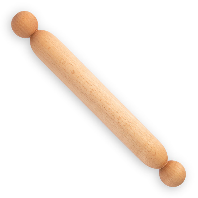 Oh Nice Wooden Rolling Pin with Ball Detail, 35cm - Beech
