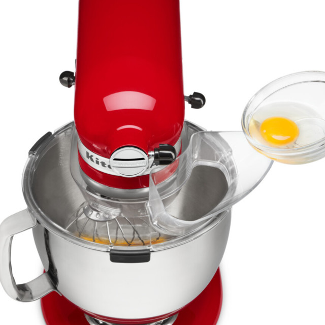KitchenAid Secure Fit Pouring Shield - Tilt-head Stand Mixer detail on the stand mixer