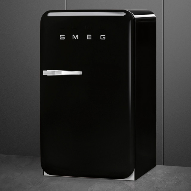 Smeg Retro 50's Style Bar Refrigerator - Glossy Black side view