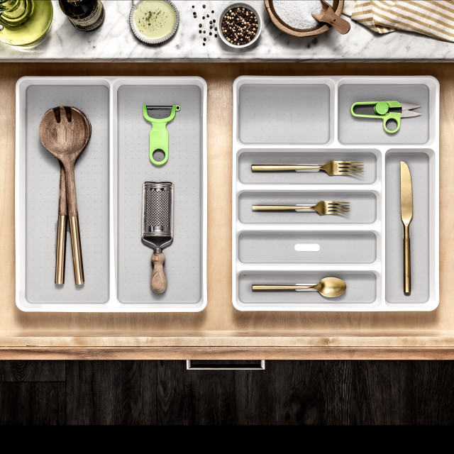 Madesmart Classic Antimicrobial 7 Compartment Silverware Tray