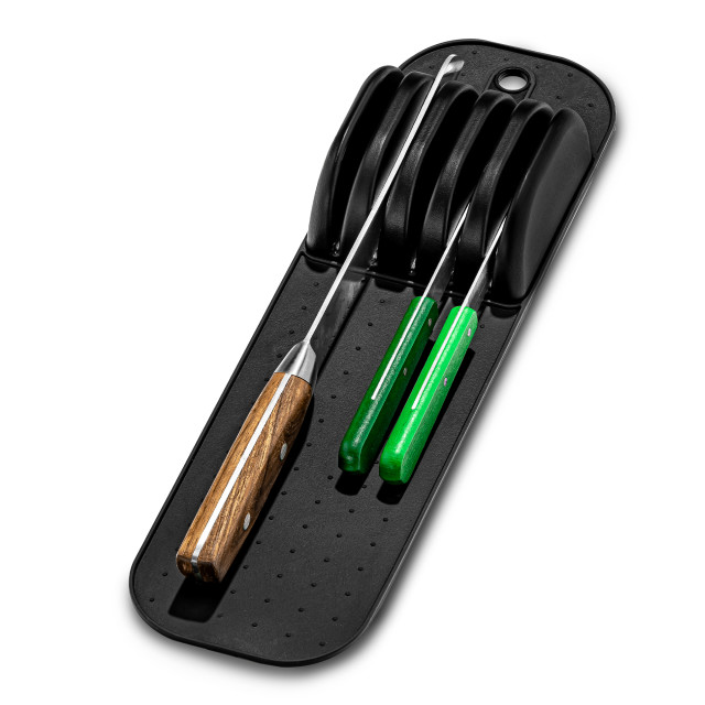 Madesmart Classic In-Drawer Small Knife Storage Mat - Antimicrobial Carbon with knives