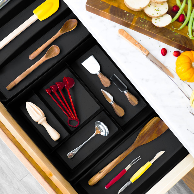 Madesmart Classic Large Utensil Tray - Antimicrobial Carbon in the drawer