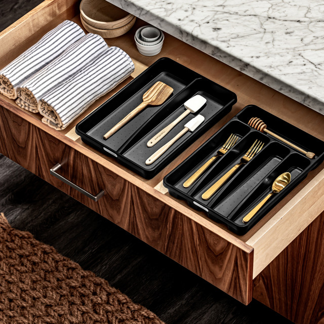 Madesmart Classic Mini Cutlery Tray - Antimicrobial Carbon in the drawer