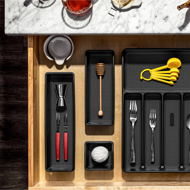 Madesmart Classic Storage Tray, 32cm x 10cm - Antimicrobial Carbon in the drawer