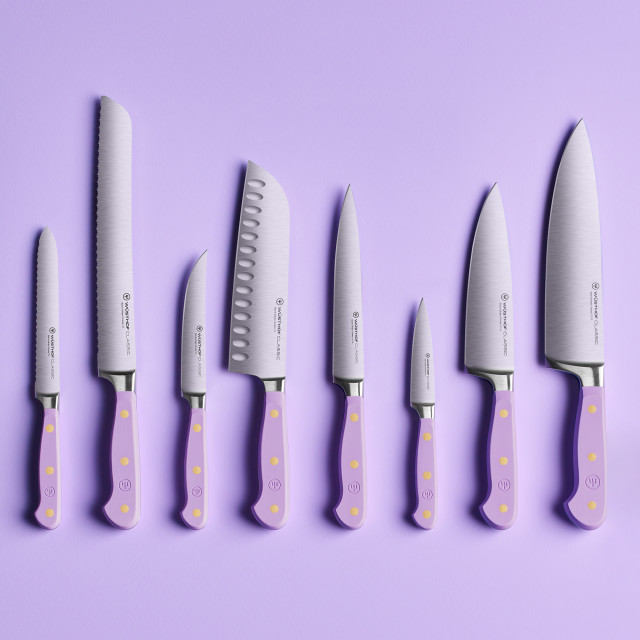 Wusthof Classic Colours Chef's Knife, 16cm - Purple Yam with other knives