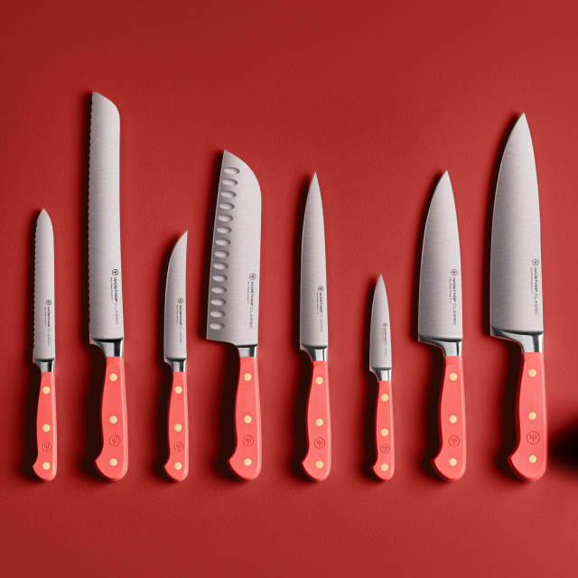 Wusthof Classic Chef's Knife, 20cm - Coral Peach with other knives