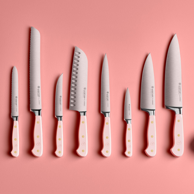 Wusthof Classic Chef's Knife, 20cm - Pink Himalayan Salt with other knives