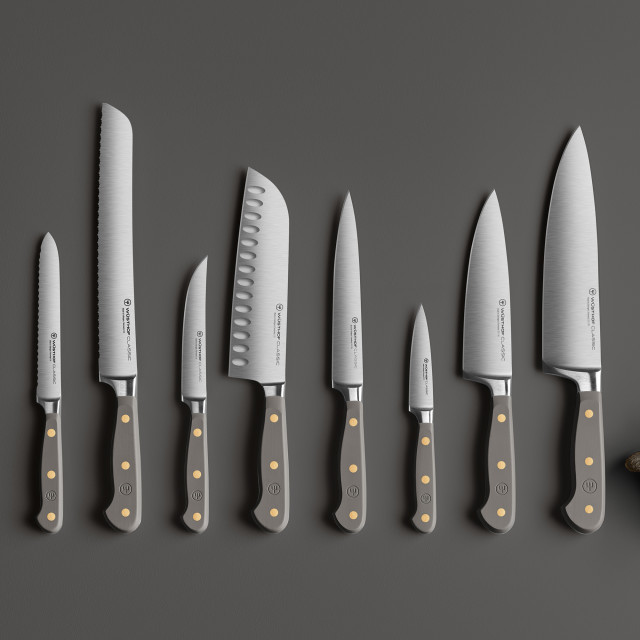 Wusthof Classic Chef's Knife, 20cm - Velvet Oyster with other knives